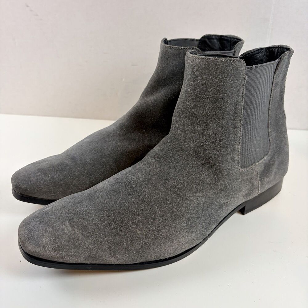 Express Suede Chelsea Boots Gray Almond Toe Ankle Boots Mens Size 10